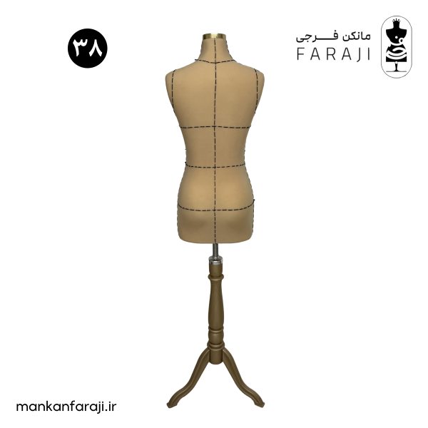 مانکن زنانه نیمتنه سایز ۳۸ سوزنخور با خطوط الگو روی بدنه