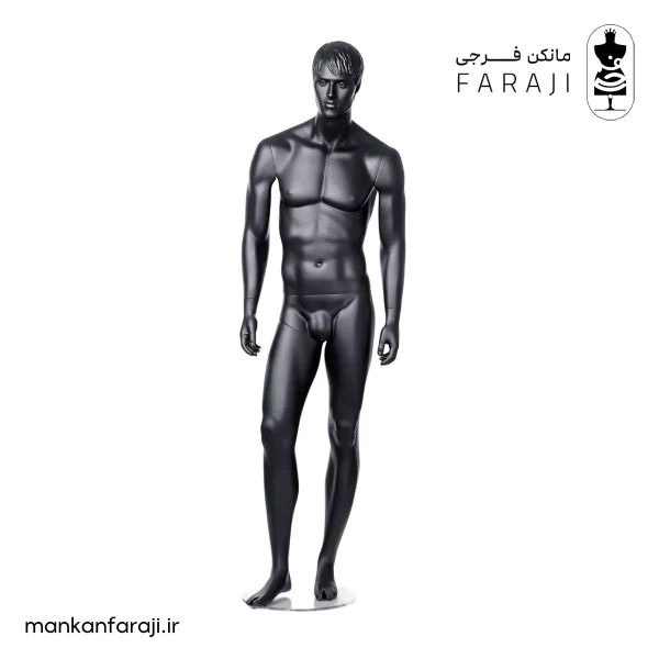 مانکن کامل مردانه مشکی مدل ایستاده کد 107