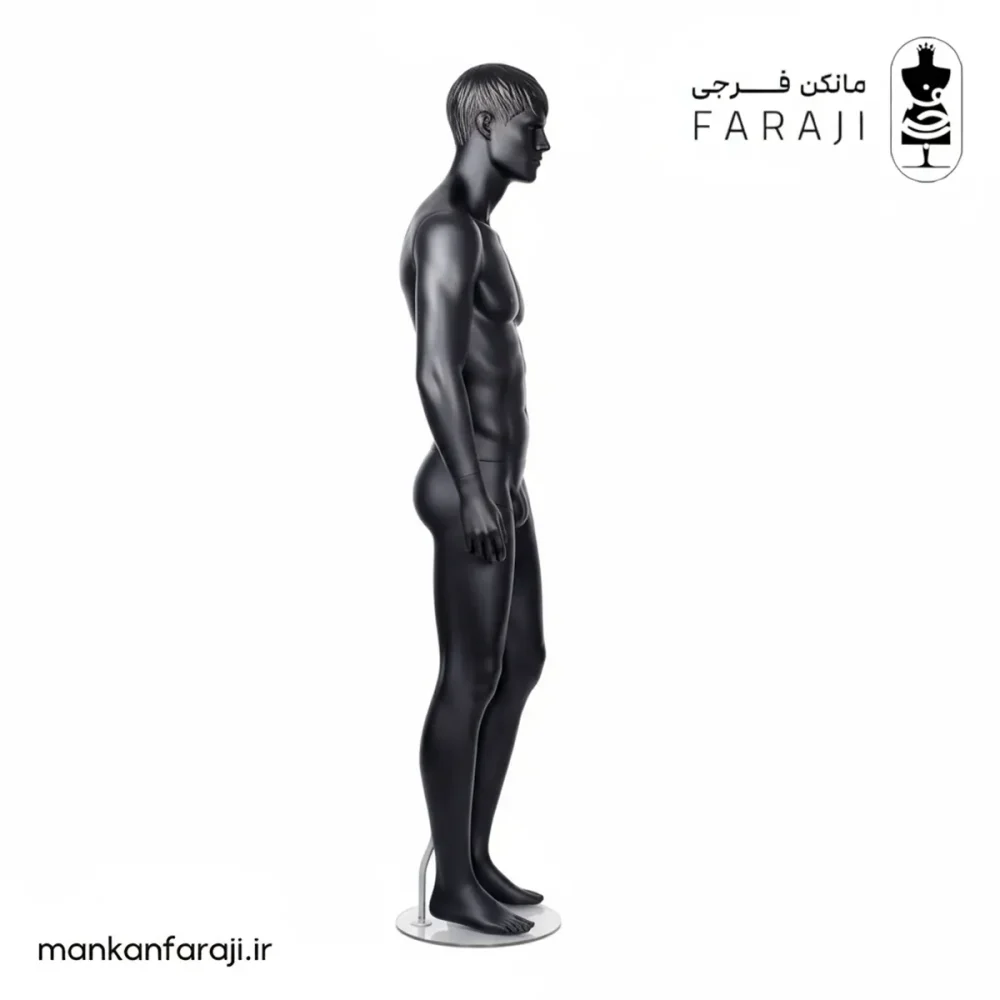 Male black full body mannequin model 107 standing pose