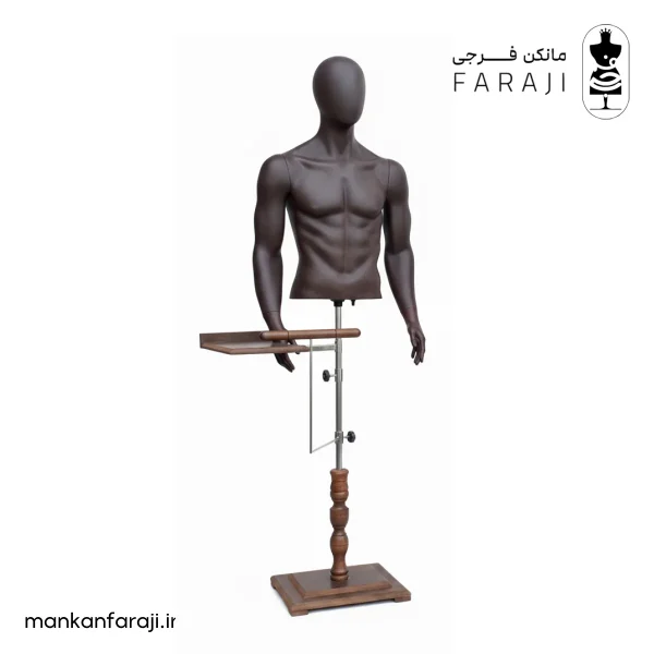 مانکن نیم تنه دست دار فایبرگلاس مردانه با نگهدارنده شلوار و کفش کد 106