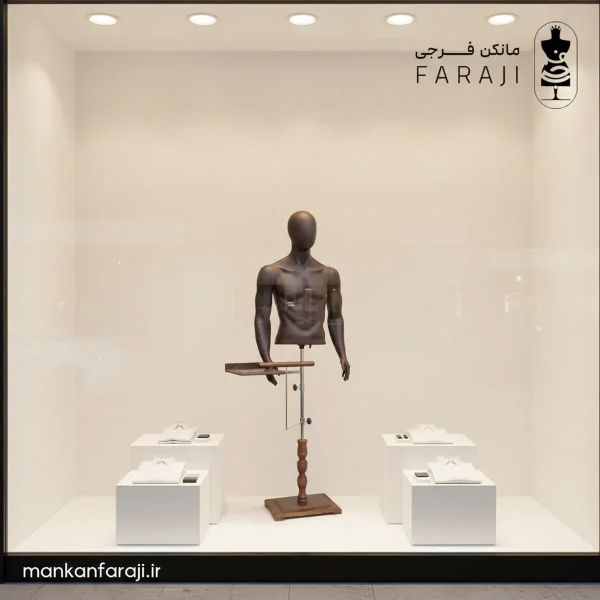 Fiberglass male torso mannequin with arms and pants holder code 106