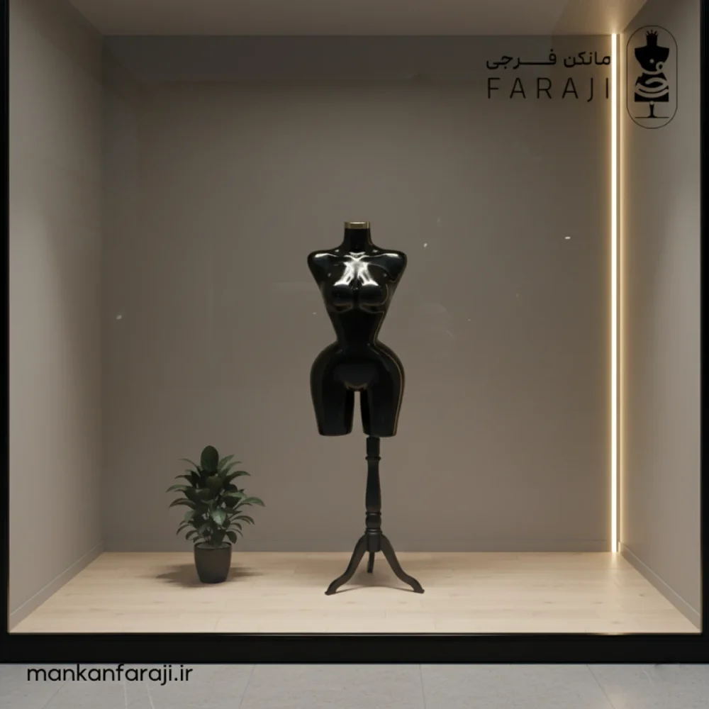 Fiberglass female half body mannequin hourglass crotchless