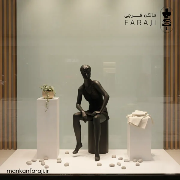Female full body seated mannequin model 112