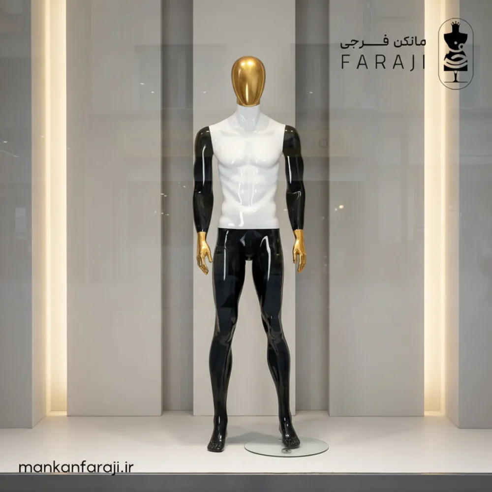 Full body male mannequin with space head standing code 109